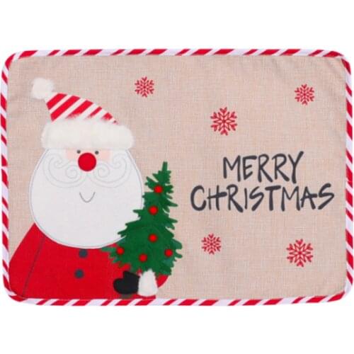 Christmas Restaurant Hotel Table Mats Elderly Snowman Placemat Mantel Durable New Decorations Decoration Desk Runner
