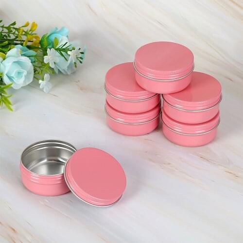 Pink 5g 10g 15g 30g 50g 60g Aluminum Jars Lip Balm Pot Skin Care Cream Eyeshadow Lip Liquid Base Foundation Container Tins 50pcs