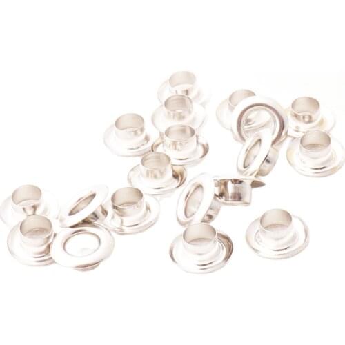 200 pcs Silver Metal Eyelets and Grommets Great for Shoe eyes Clothes Tags Leather Canvas bag rivet studs-6mm*12mm