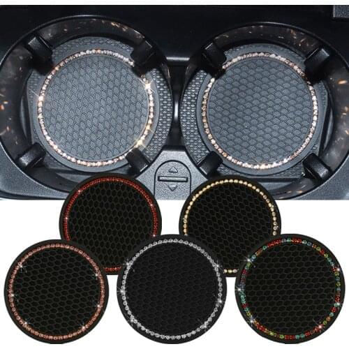 Rhinestone Car Water Cup Bottle Holder Silicone Anti-slip Mat Pad Creative Cute Storage Car Interior For Mini Cooper For Alfa