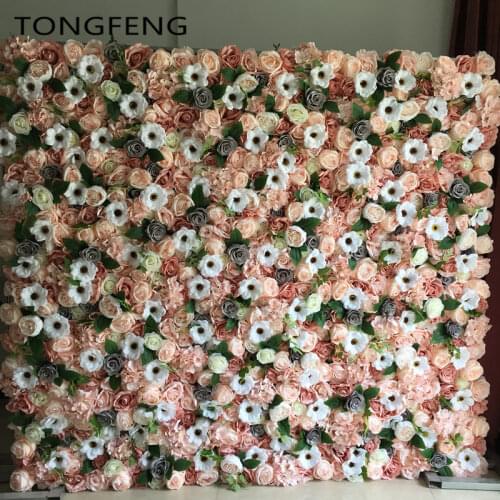 TONGFENG Artificial silk hydrangea rose peony 3D flower wall wedding background decoration flowe runner wedding 10pcs/lot