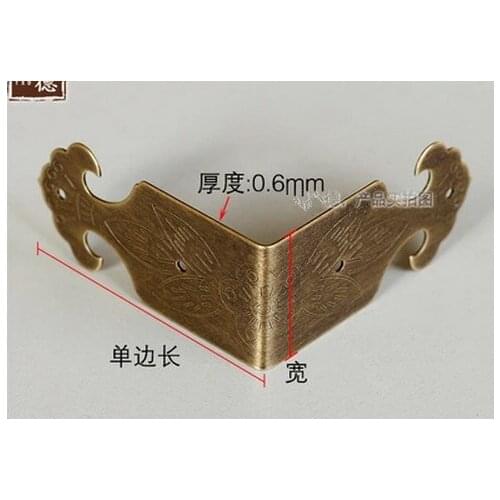 Corner Brackets Antique furniture box on both sides of the wrap angle of copper wrapping copper corner antique