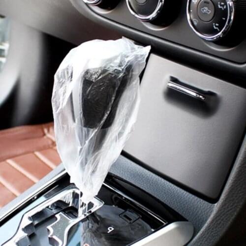 100Pcs Universally Car Disposable Plastic Shifting Lever Cover Waterproof Handbrake or Gear Protection Cover