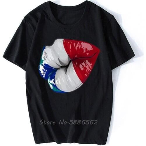 France French Lips Kiss Funny T Shirt Homme JOLLYPEACH BRAND New White Casual Short Sleeve Tshirt Men Tees Harajuku
