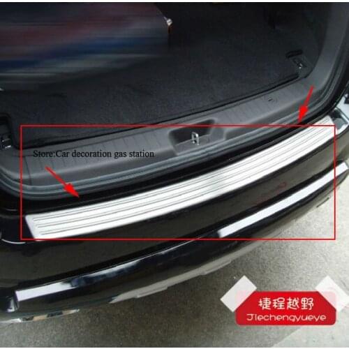 For HYUNDAI Santa Fe Stainless Steel Rear Bumper Protector Door Sill Scuff Plate Trim 2010 2011 2012