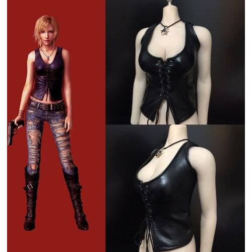 In Stock 1/6 Scale Faux Leather Vest Clothes Soldiers' Clothing Model for 12 inches Action Figure Body