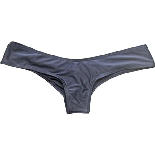 Women Sexy Ruched Solid Color Bikini Bottom Swimwear Hipsters Thong Beachwear