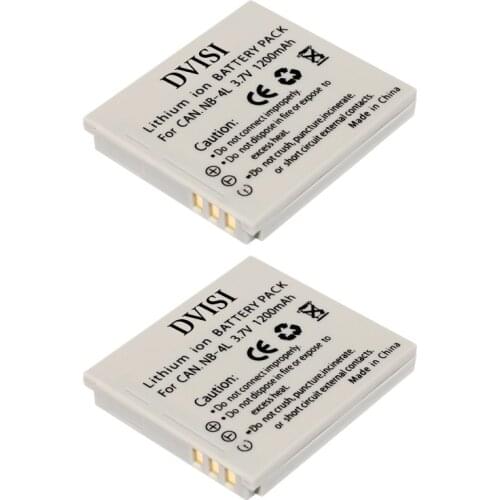 2Pcs 3.7V 1.2Ah NB-4L NB 4L Rechargeable Battery for Canon Digital IXUS 100 110 30 IS IXY ISi7 ELPH 100 HS ELPH 300 HS ELPH 310