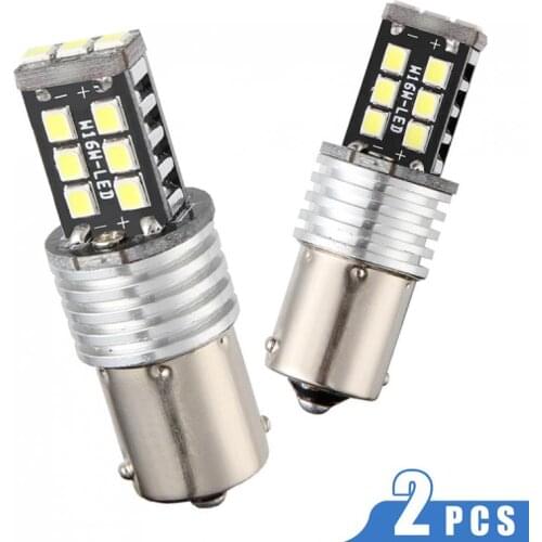 2pcs 12V Super White Universal 1156 BA15S P21W 15 SMD 2835 LED Car Bulbs Auto Brake lamp Turn signal Light Bulb