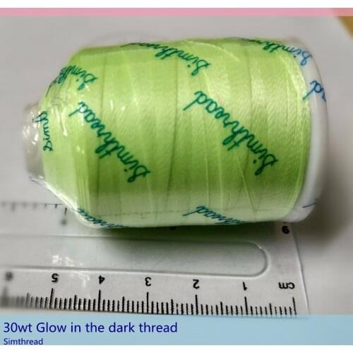 30WT Glow in the dark machine embroidery sewing Thread Yellowish-green color 900 yards