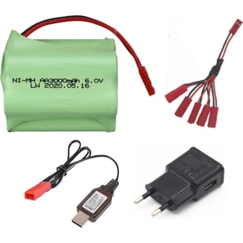 6v 3000mAh NiMH Battery For RC Cars Boats Robots Tanks Gun Ni-MH AA 2400mah 6v Rechargeable Battery Charger Sets