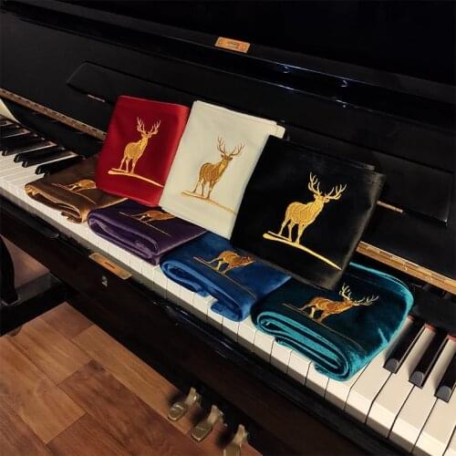 AUX Fawn Pattern Piano Dust Cover Waterproof and dustproof cloth Embroidered cloth universal piano cover home decoration canvas