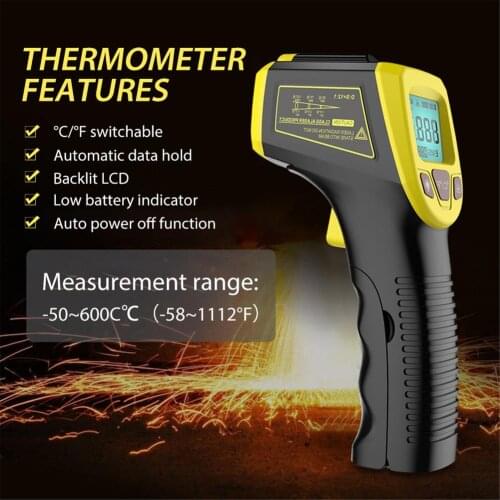 Digital Infrared Thermometer Non Contact Laser IR Temperature LCD Display Gun Pyrometer Tester Industrial Temperature Instrument