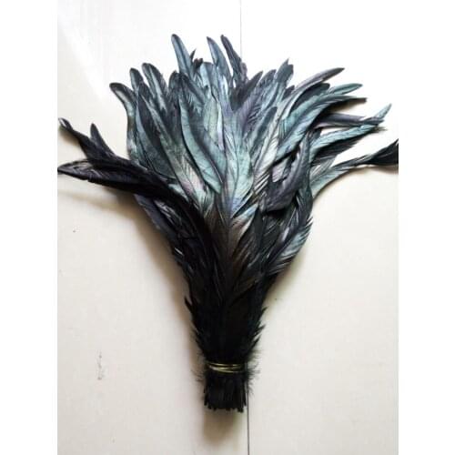 Hot! Wholesale 50 pc quality black colour rooster feathers, 12-14 "/ 30-35cm DIY jewelry decoration, art props accessories