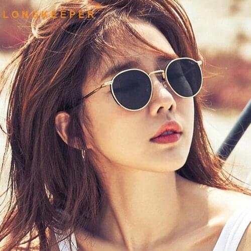 Luxury Women Round Sunglasses Retro Brand Designer Men Metal Sun Glasses Female Black Driving Shades UV400 Gafas De Sol Mujer