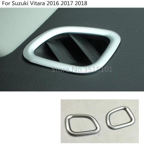 Car Body ABS Chrome Cover Garnish Detector Trim Front Air Condition Outlet Vent 2pcs For Suzuki Vitara 2016 2017 2018 2019
