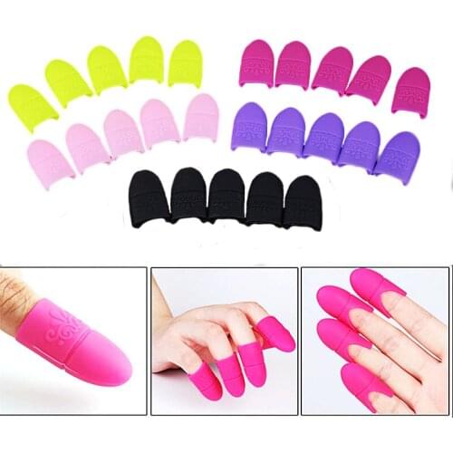 Reuseable 5PCS Nail Art UV Gel Polish Remover Wrap Silicone Elastic Soak Off Cap Clip Manicure Cleaning Varnish Tool