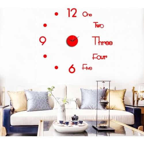 Fashion Watches Mirror Sticker Diy 3d Modern Design Rushed Quartz Clocks Living Room Decor 3d Real Big Wall Clock