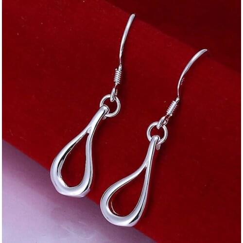 Fashion jewelry Earring For Women, Plated Earrings Hollow Water Drop Earrings E037 /IVXZKJGC YAVSPCUW silver color