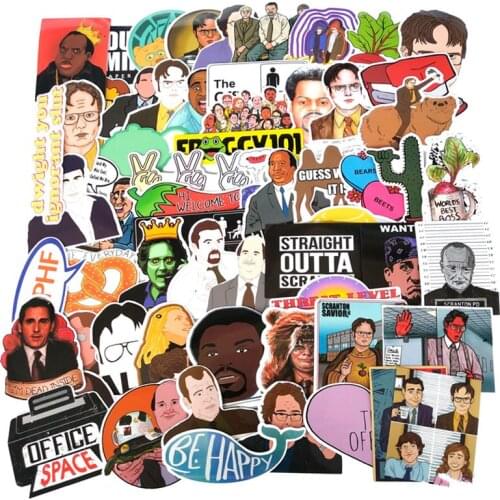 TD ZW 50 Pcs/lot American TV Series Office Graffiti Stickers For Laptop Car Luggage Motorcycle PVC Waterproof Decal Sticker