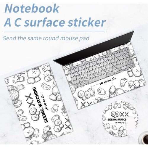 General Sesame Street Cover Laptop Stickers Two Sides Notebook PVC Skin 11 / 12 / 13 / 14 / 15 / 17 Inch Computer Stickers