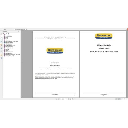 New Holland AG AGRICULTURE Service Manual PDF Updated [04.2020] 170GB