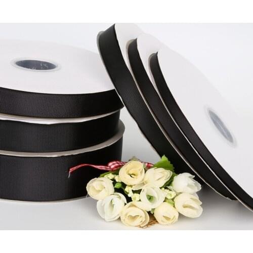 New 5 Yards/lot 7-38mm Black Colour Grosgrain Ribbon For DIY Wedding Party Decoration Gift Wrapping Scrapbooking Supplies