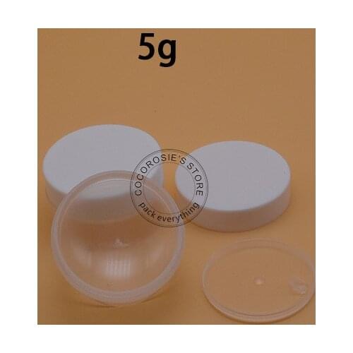 50PCS Plastic Cream jar empty 10g jar,10g cream jar, 10g sample jar with white lids
