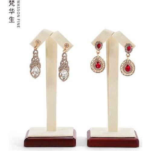 Solid wood spray paint earring holder jewelry counter display props live window earrings vertical display ornaments