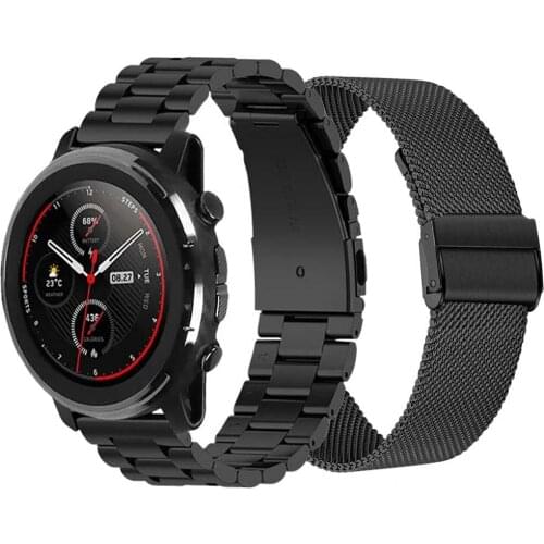 22MM Stainless Steel Straps For Xiaomi Huami Amazfit Stratos 3 2/2S Smart Watch Band Bracelet For Amazfit Pace GTR 47MM/GTR 2 2E