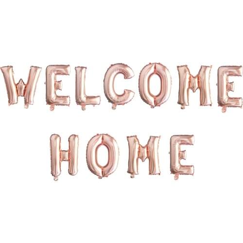 Rose Gold Sliver Welcome Home Letter Foil Balloons Welcome Back to Home Event Party Supliers Inflatable Air Balls Decorations