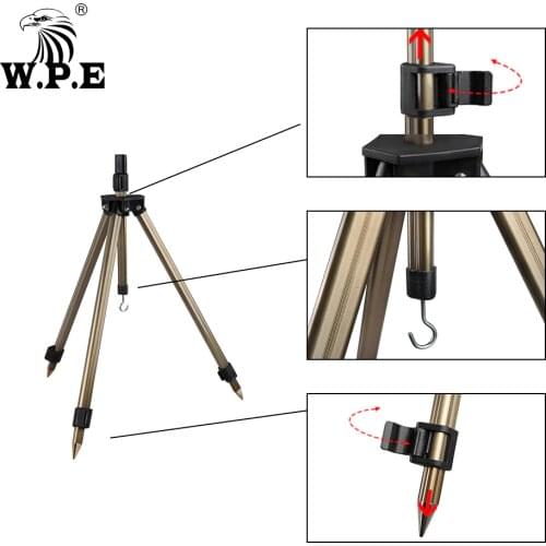 W.P.E Fishing Tackle Fishing Rod Pod Foldable Adjustable Telescopic Fishing Rod Holder ripod Stand Aluminum Alloy Pole Bracket