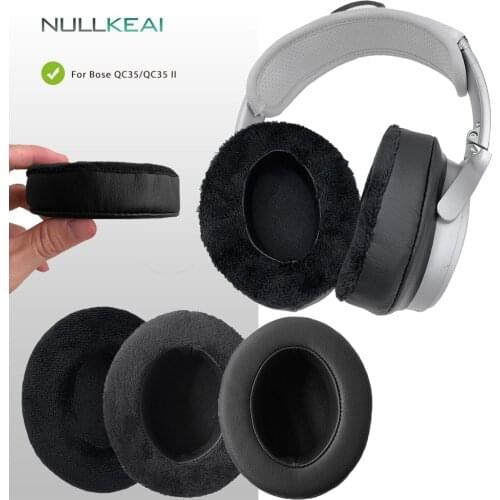 NULLKEAI Replacement Thicken Leather Velvet Earpads For Bose QC35 QC35II QC15 QC2 QC25 AE2 AE2I Headphones