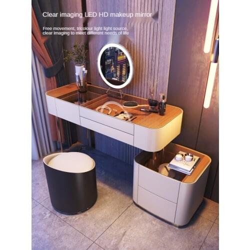 Glass light luxury dressing table modern simple bedroom dressing table storage cabinet integrated dressing table