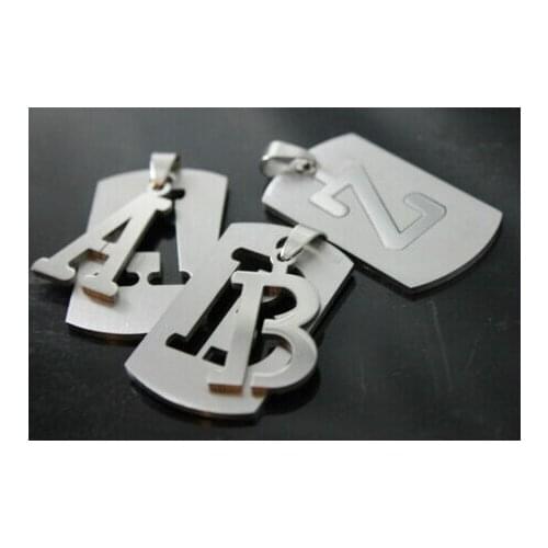 Low price DOG TAG cheap A to Z Stainless Steel Initial Letter dog tag FH890251