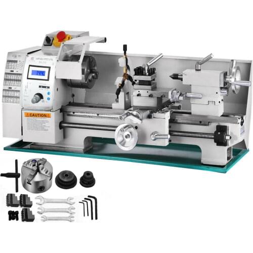 750W Metal Lathe Processing Variable Speed high-Precision Shop Benchtop Variable Speed Mini Lathe with Tool