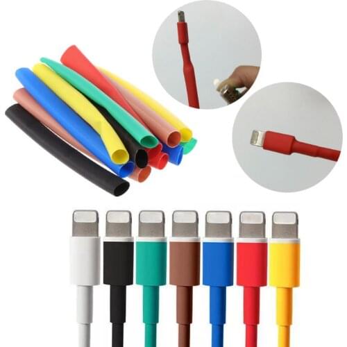 12Pcs/Bag Universal Heat Shrink Tube Sleeve Cover USB Charger Cable Wire Protector Organizer for iPad iPhone 5 6 7 8 X XR XS