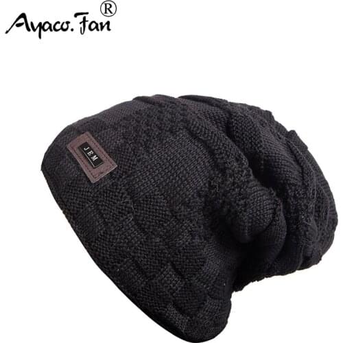 Thickening Warm Knit Cap for Women Men New Solid Casual Hat Crochet Ski Beanie Hats Female Skullies Beanies Autumn Winter Caps