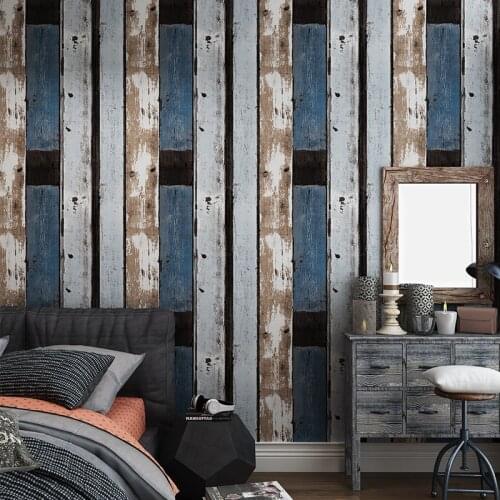 9.5m waterproof Nostalgic retro wood pvc wallpaper for bedroom living room office kitchen wall papers home decor bedroom decor