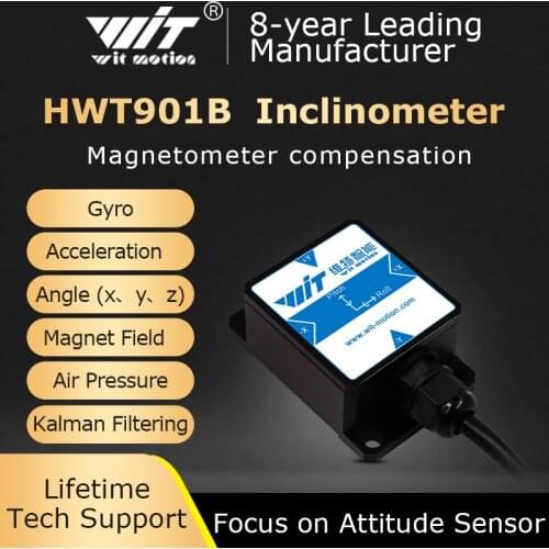 WitMotion HWT901B High-Precision AHRS Inclinometer, Kalman Filter , Built-in Military-Grade RM3100 Module, Few Drift of Z Angle