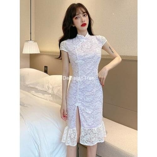 2021 chinese dress women traditional silk satin cheongsam sexy qipao flower wedding vintage qipao chinese traditional dress