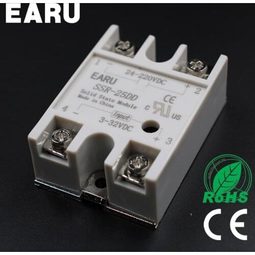 1 pcs Solid State Relay SSR-25DD 25A 3-32V DC Input TO 24-220V DC SSR 25DD SSR-25 DD Industry Control Factory Wholesale Hot