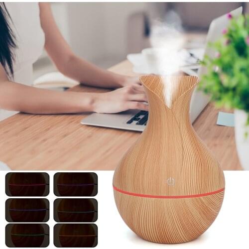 130ml Car USB Electric Air Humidifier With 7 Color Light Wood Grain Mist Diffuser Air Humidifier Purifier For Car Home Office
