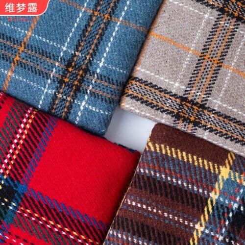 150cmx50cm Thicken Plaid Woolen Cloth Fabric Autumn Winter Imitation Cashmere Brushed Wool Woolen Cloth Coat DIY Clothing Fabric