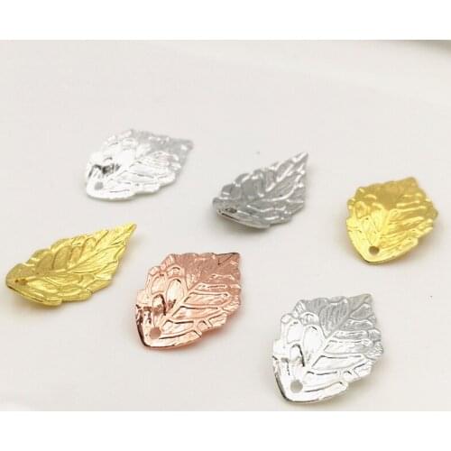 SIXTY TOWFISH 200 Pieces 10*18mm Flower Leaves Copper Hairpin Fallen Petals Charms Pendant DIY Jewelry