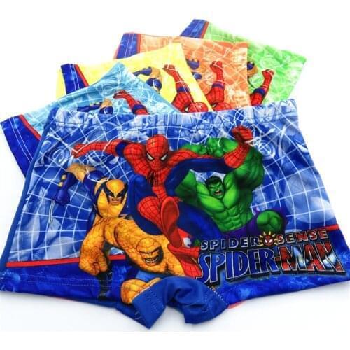 5pcs/lot Kids Underwear Panties Short Briefs Boy Underpants Cartoon spidermanChildrens panties Boys Boxer Soft Children Panties