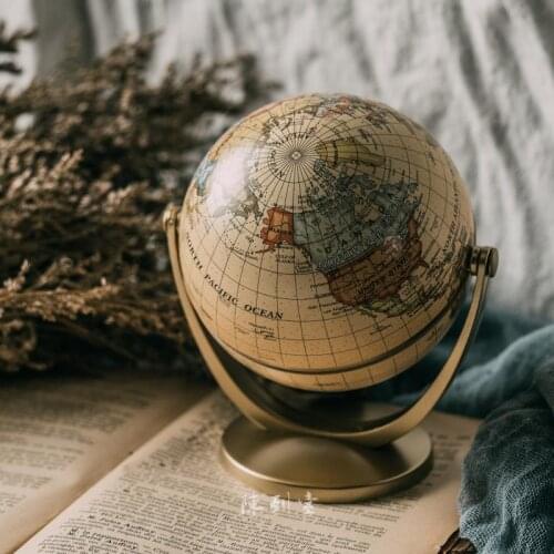 Nordic Home Decoration Accessories Retro World Globe Home Childrens Table Desk Desktop Decoration Living Room Decoration Gifts