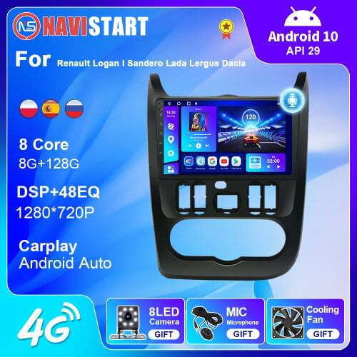 Car Radio Multimedia Video Player for Renault Logan I Sandero Lada Lergus Dacia Duster 2009-2016 GPS Navigation No DVD Player