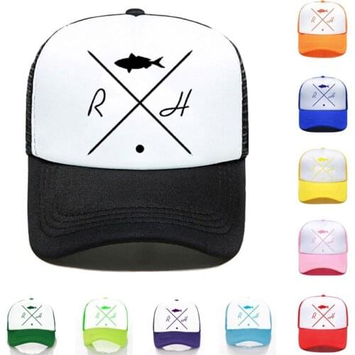 Printed Baseball Cap Custom Logo Hat Geometric Patterns Fish Solid Color Wholesale Men Women Simple Casual Black Mesh Cap