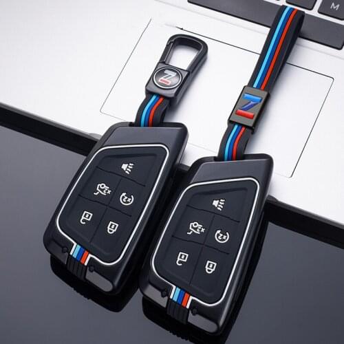 Car Remote Key Case Keyless Fob Cover Holder Bag Key Chain For Cadillac CT5 2019 2020 5 Buttons Smart Key Car Styling